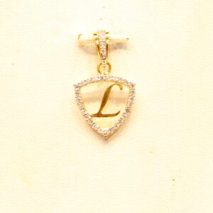 22KT Yellow Gold Ladies Indian Stylish Letter ' L ' Pendant