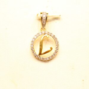22KT Yellow Gold Ladies Indian Stylish Letter ' L ' Pendant
