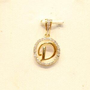 22KT Yellow Gold Indian Attractive Alphabet 'D' Pendant