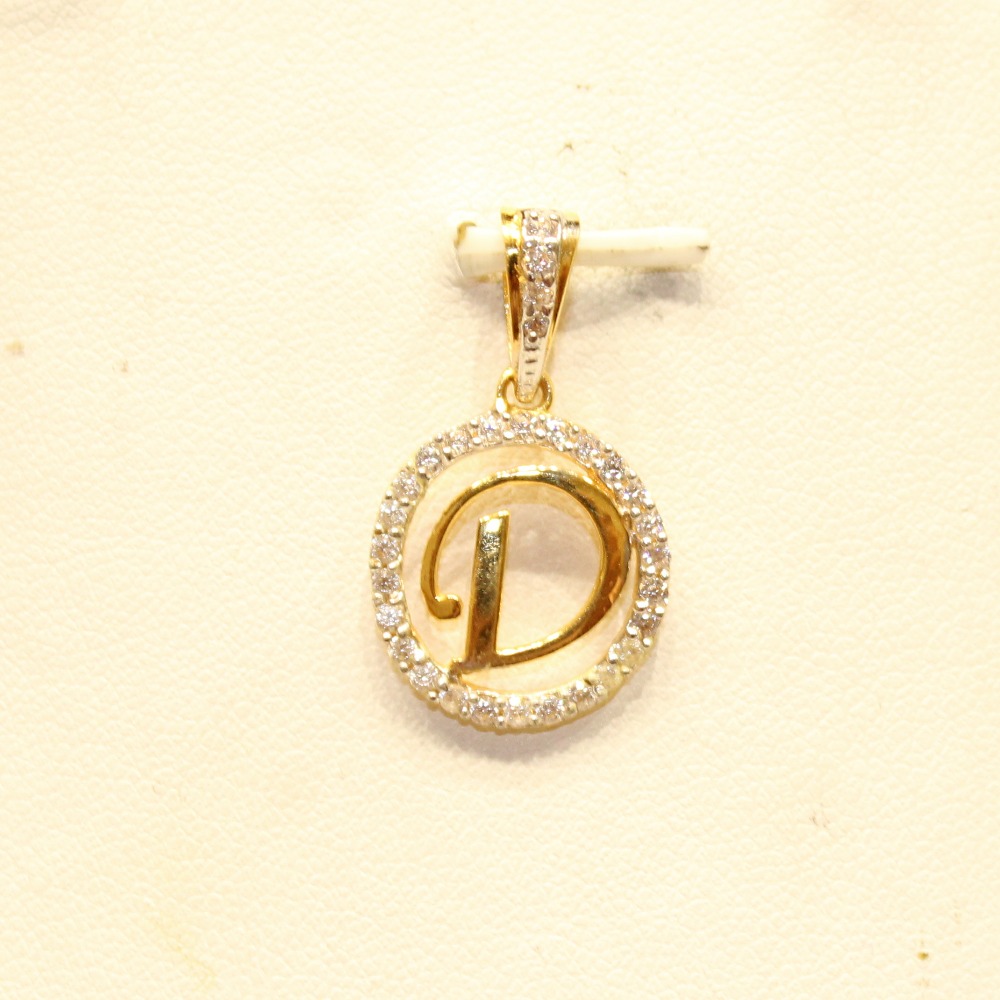 22KT Yellow Gold Indian Attractive Alphabet 'D' Pendant