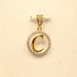 22KT Gold Ladies indian Designer Letter ' C ' Pendant
