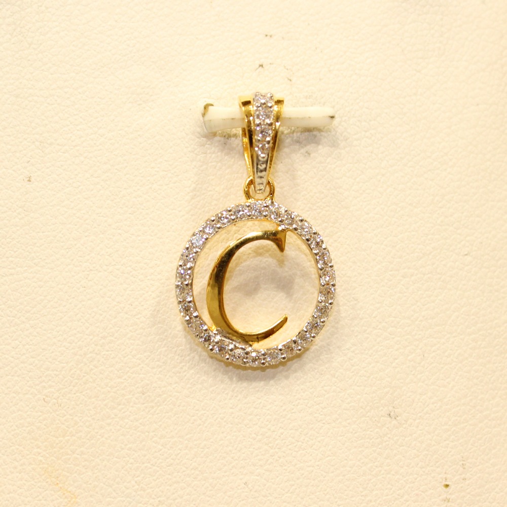 22KT Gold Ladies indian Designer Letter ' C ' Pendant