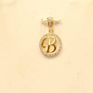 22KT Yellow Gold Designer Alphabet 'B' Pendant