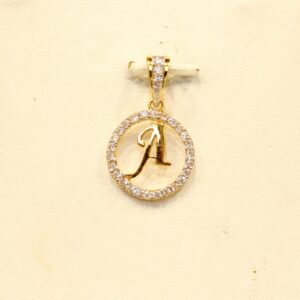 22KT Yellow Gold Attractive Indian Alphabet 'A' Modern Pendant
