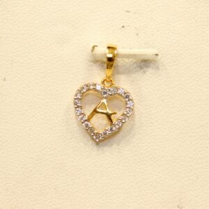 22KT Yellow Gold Attractive Indian Alphabet 'A' Modern Pendant