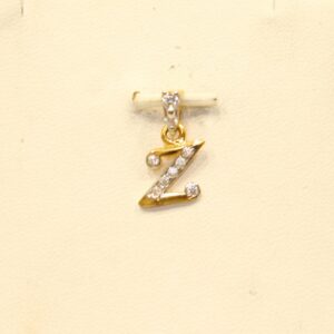 22KT Yellow Gold Indian Stylish Letter 'Z' Pendant