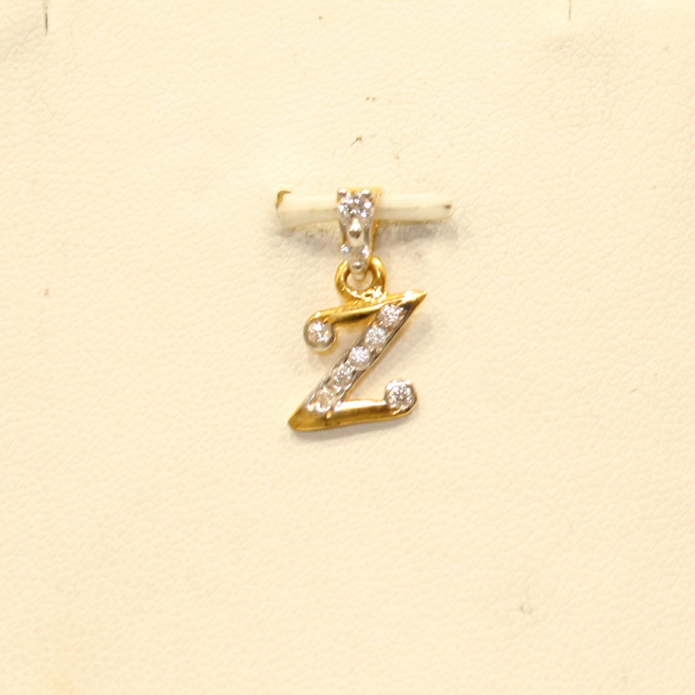 22KT Yellow Gold Indian Stylish Letter 'Z' Pendant