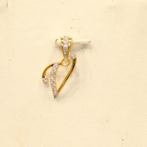 22KT Yellow Gold Ladies Indian Charming Letter ' V ' Pendant