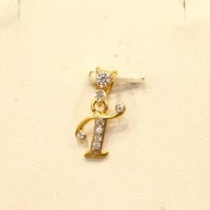 22KT Gold Indian Letter 'T' Designer Pendant