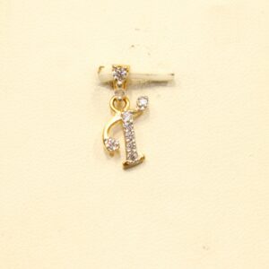 22KT Gold Indian Letter 'T' Designer Pendant