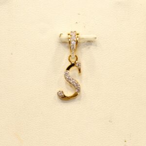 22KT Yellow Gold Modern Letter 'S' Indian Pendant