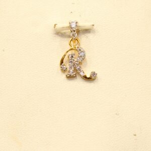 916 Yellow Gold Indian Modern Letter 'R' Pendant