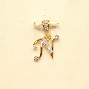 22KT Yellow Gold Charming Indian Ladies Letter ' N ' Pendant