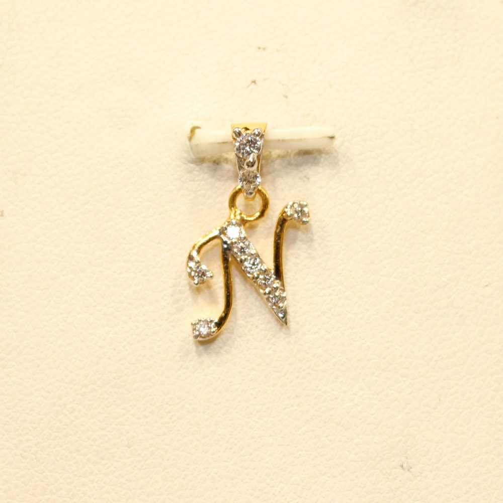 22KT Yellow Gold Charming Indian Ladies Letter ' N ' Pendant