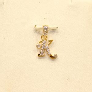 916 Yellow Gold Fancy Indian Letter 'K' Pendant