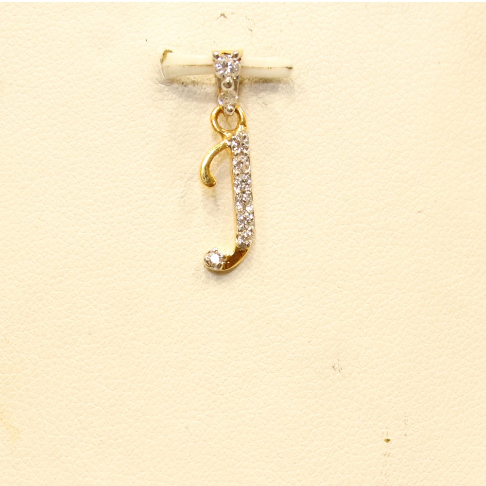22KT Yellow Gold Ladies Indian Stylish Letters 'J ' Pendant - Image 2