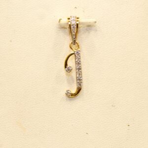 22KT Yellow Gold Ladies Indian Stylish Letters 'J ' Pendant