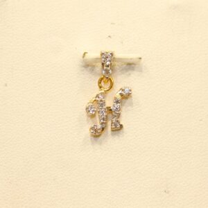 22KT Yellow Gold Indian Fancy Alphabets Pendant