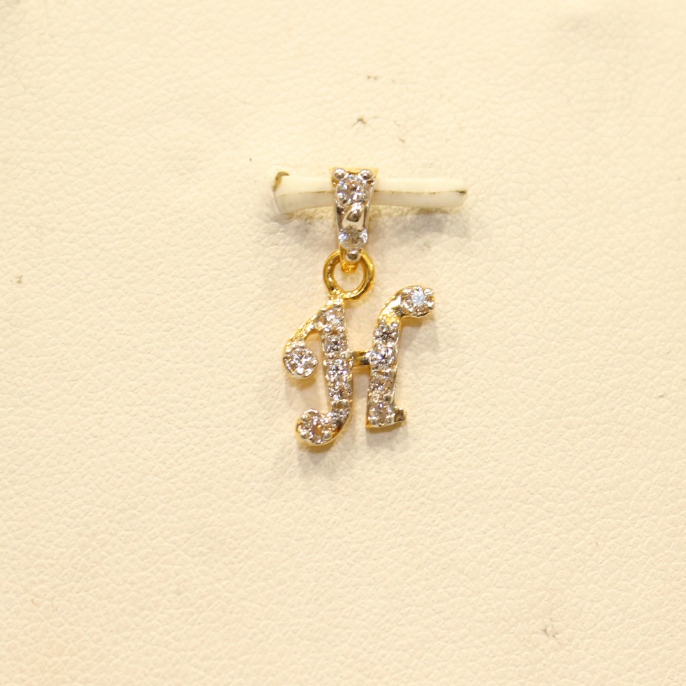 22KT Yellow Gold Indian Fancy Alphabets Pendant - Image 2