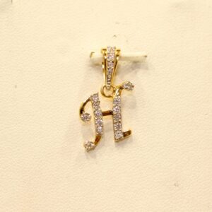 22KT Yellow Gold Indian Fancy Alphabets Pendant