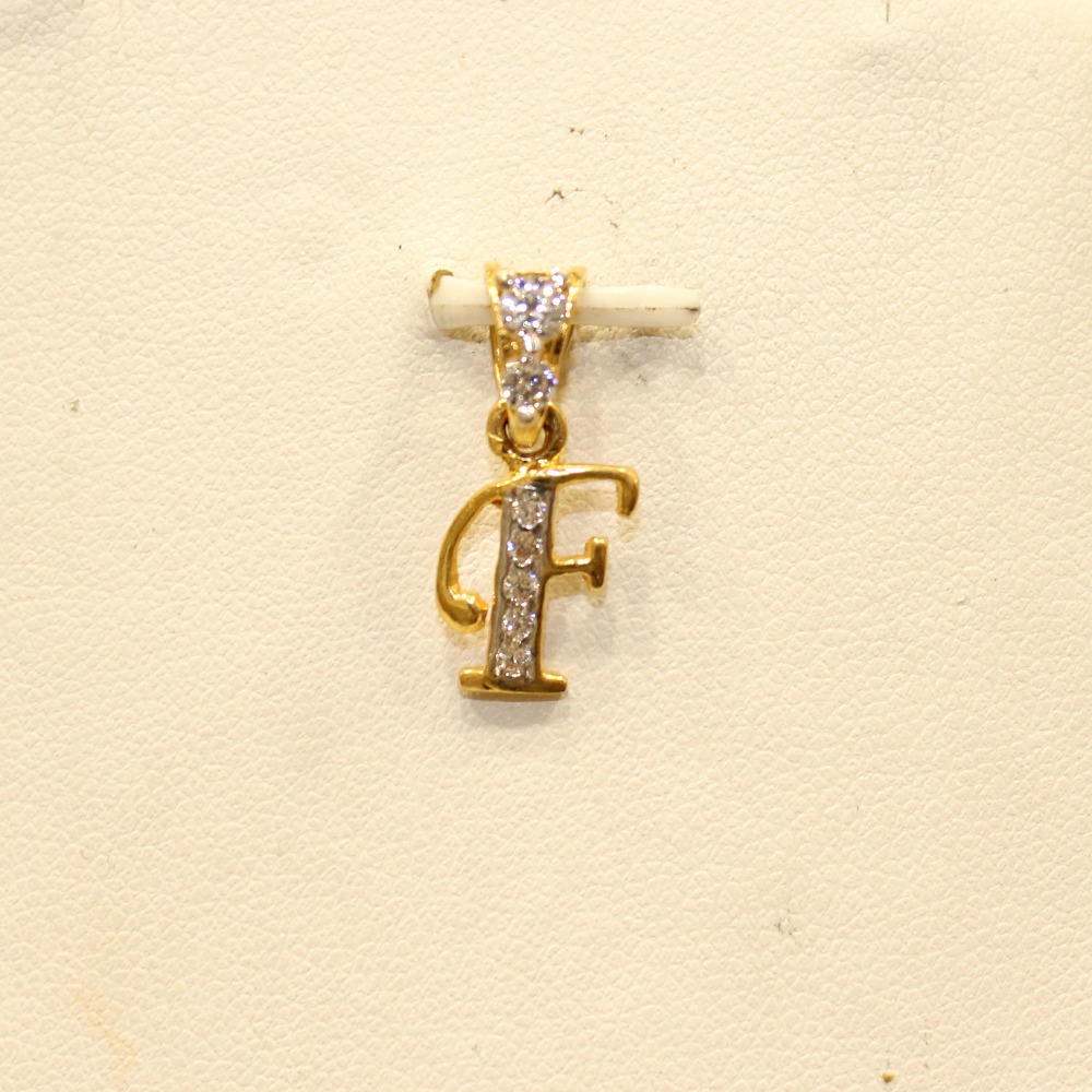 916 Yellow Gold Indian Attractive Letter 'F' Pendant