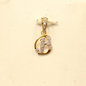 22KT Yellow Gold Stylish Letter 'B'  Pendant
