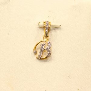 22KT Yellow Gold Stylish Letter 'B'  Pendant
