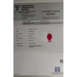 5.20ct oval red ruby-manek