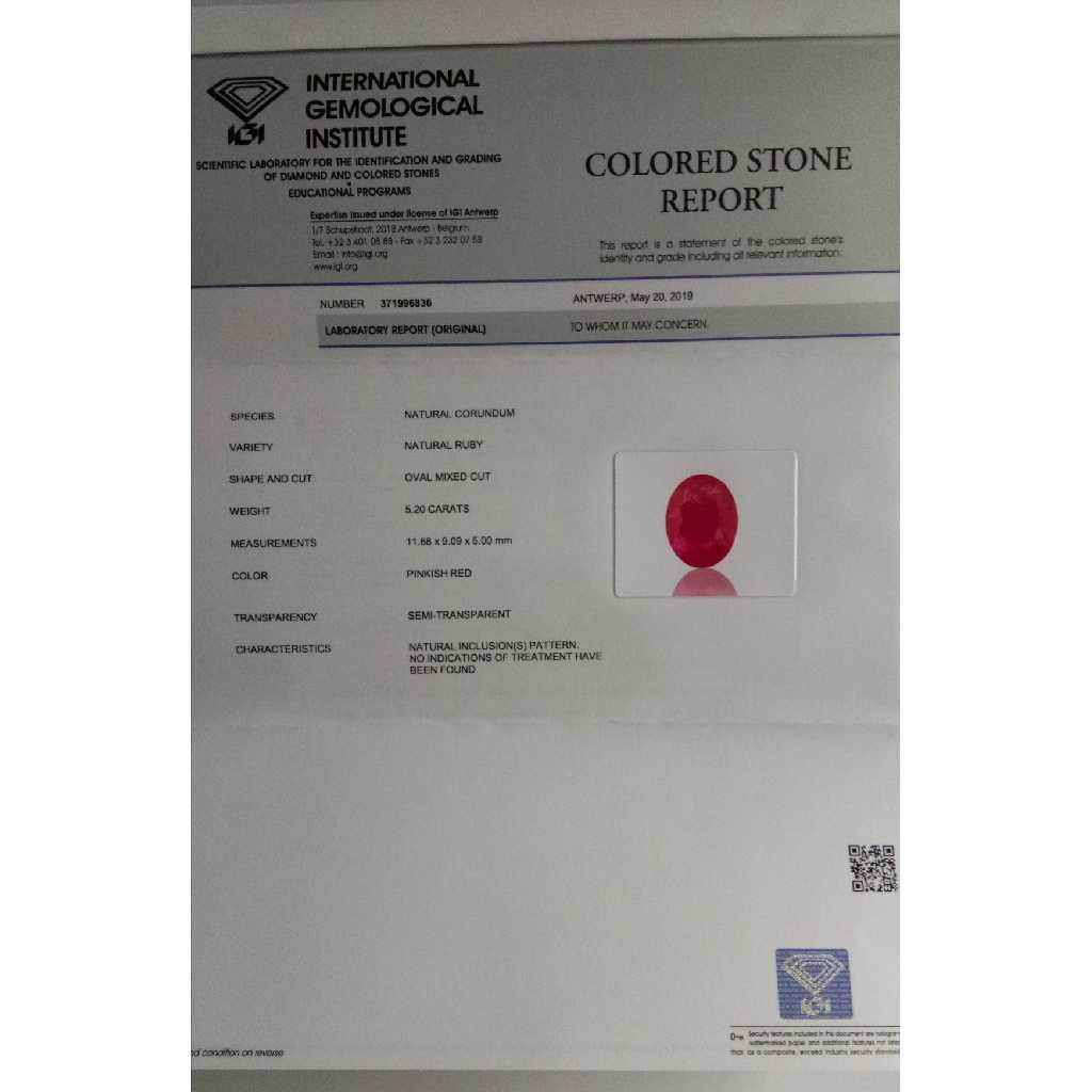 5.20ct oval red ruby-manek - Image 2