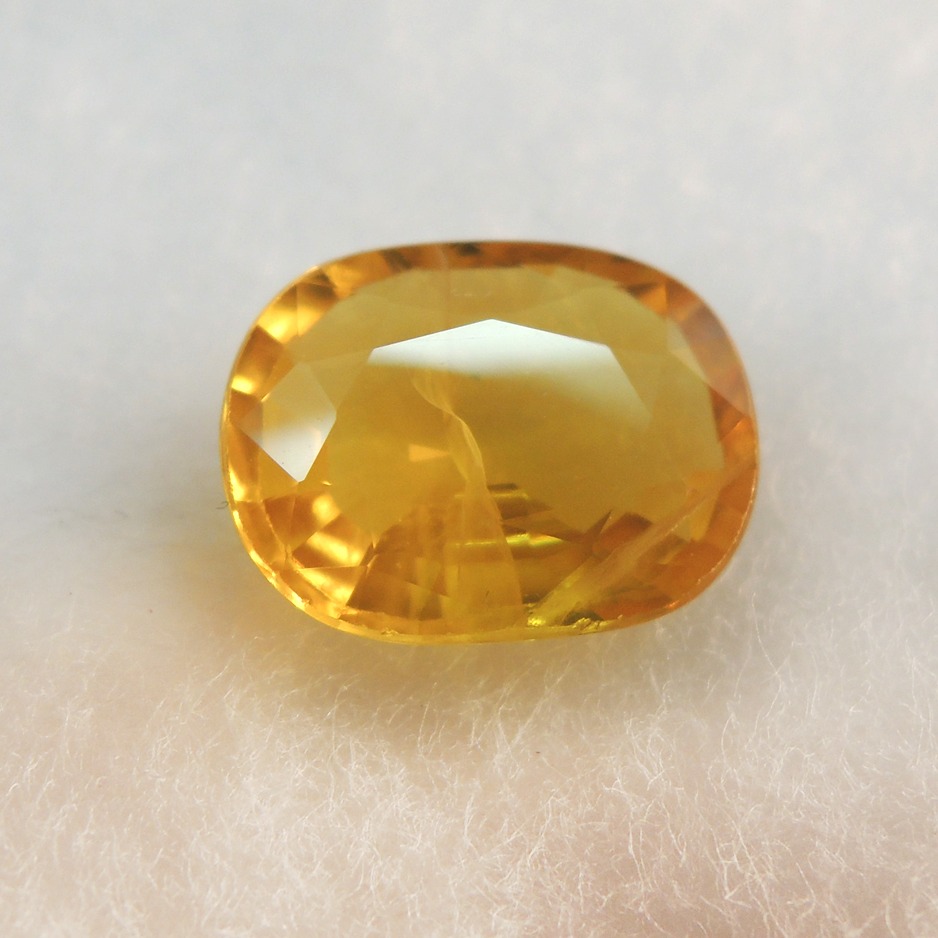 3.39ct oval faceted yellow sapphire (pukhraj) KBG-S006