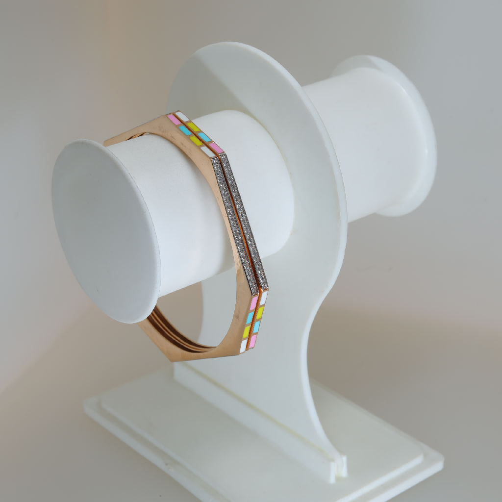 Rose bangles with colorful mina