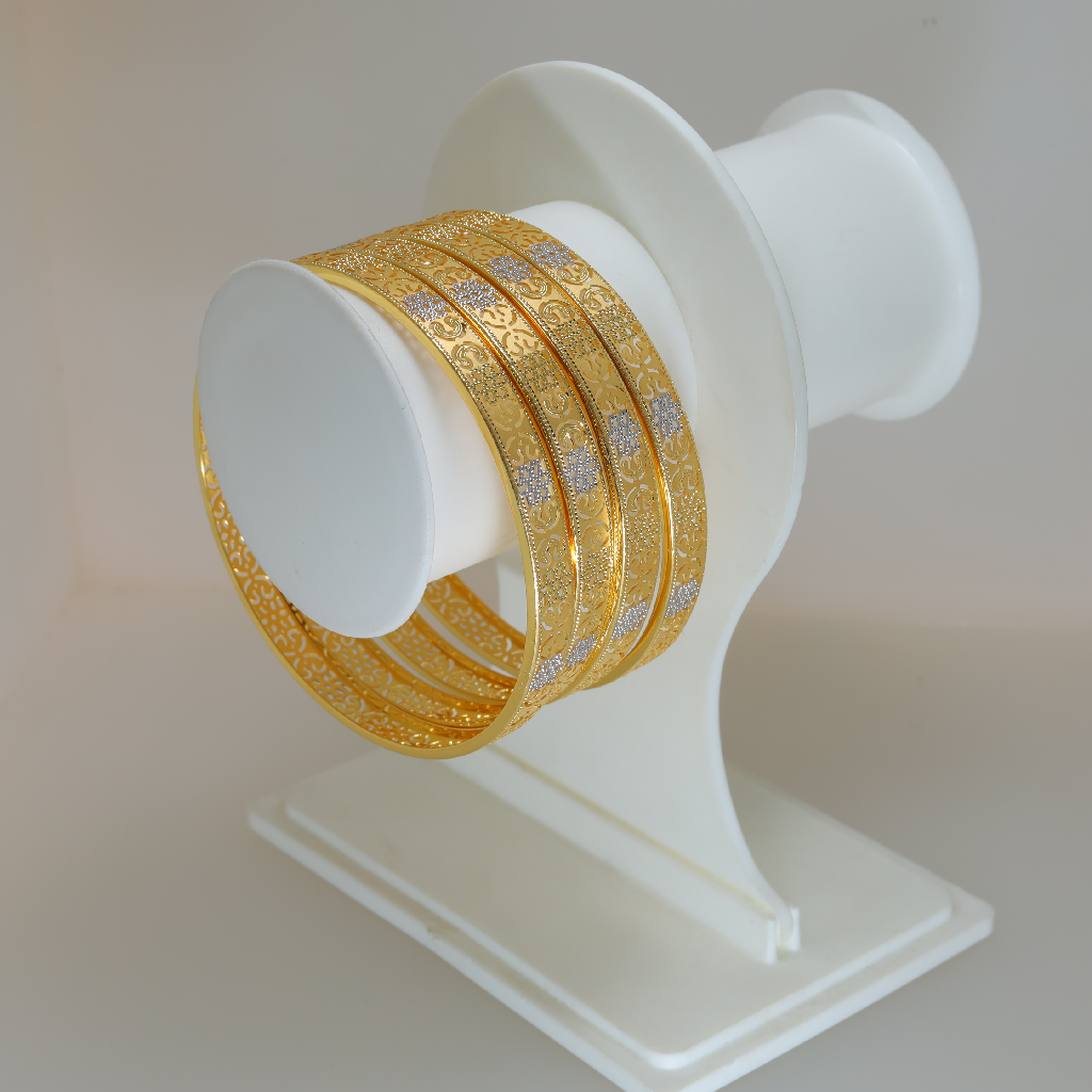 916 Gold Light Weight Laser Bangles