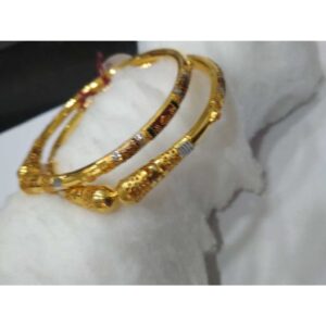 22KT Gold Maroon Stone Design Copper Kadli