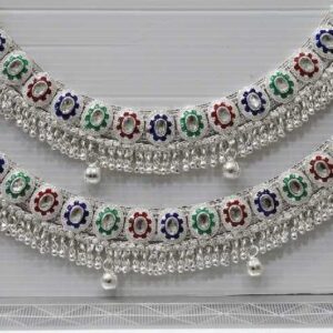 Silver jaipuri bridal payal