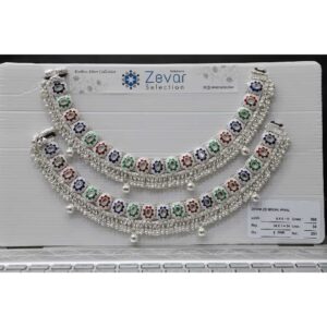 Silver jaipuri bridal payal