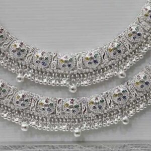 Silver heavy bridal payal