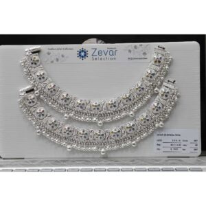 Silver heavy bridal payal
