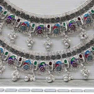 Silver heavy bridal payal