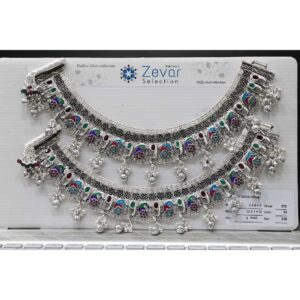 Silver heavy bridal payal