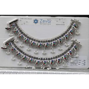 Silver heavy bridal payal