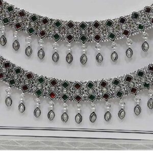 Silver jaipuri broad payal