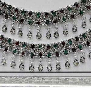 Silver jaipuri broad payal
