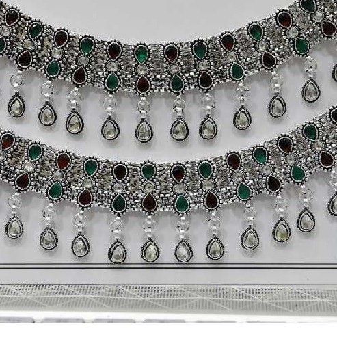 Silver jaipuri broad payal - Image 2