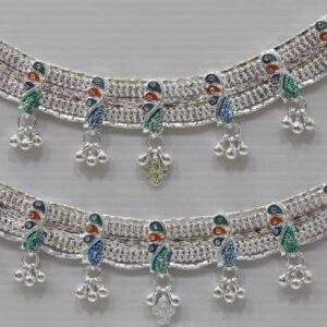 Silver fancy broad payal