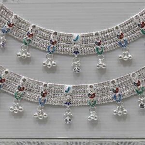 Silver fancy broad payal