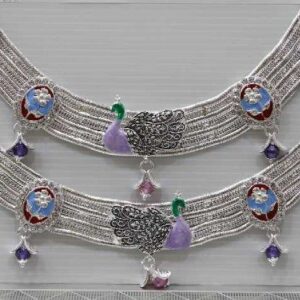 Silver broad peacock payal