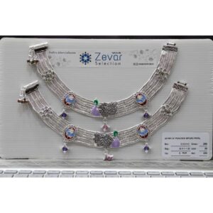 Silver broad peacock payal