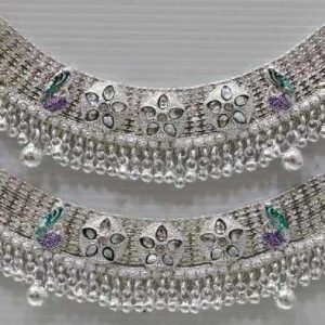 Silver fancy broad payal