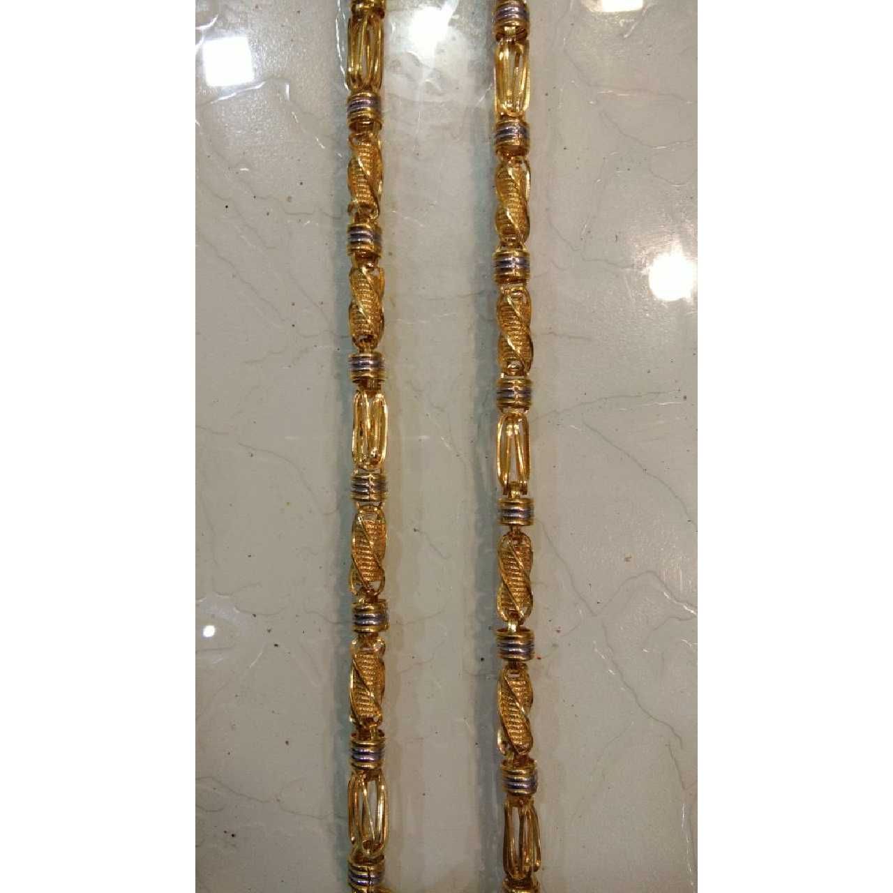 22KT Yellow Gold Gents Indian Vertical Hollow Modern chain