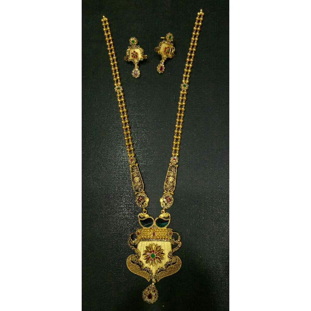 22KT Gold Fancy Long Necklace Set